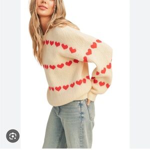 &Merci Heart Sweater XS